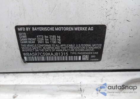 2019 BMW 330I xDrive from USA, damaged, VIN WBA5R7C59KAJ81315